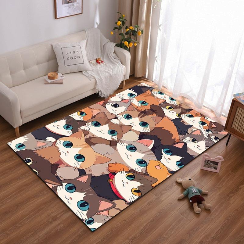 

Cartoon Cat Pattern Area Rug for Living Room, Cute Animal Design Carpet Suitable for use as an anti-slip for living room bedroom sofas 40x60cm( 15x23in )
