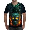 Summer Round Neck 3D Skull Print Top Fashionable Casual Short Sleeved Men's T-shirts