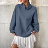 Women's Casual And Fashionable High Tie Pocket Long Sleeved Half Zip Hoodie