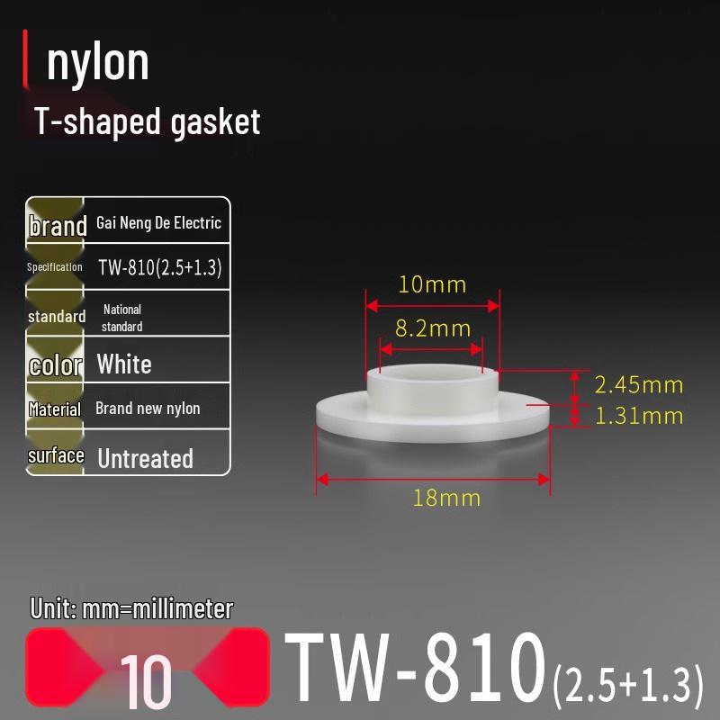 T-Shaped Nylon Gasket Ring Screw Shaft Sleeve with Concave-Convex Insulation Pad M2
