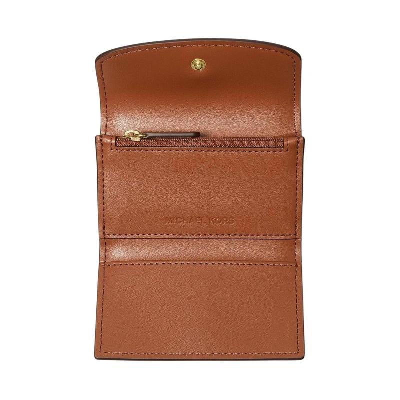 MICHAEL KORS Lyra Logo Coated Canvas Leatherette Wallet Extra Small Men's Dark Brown