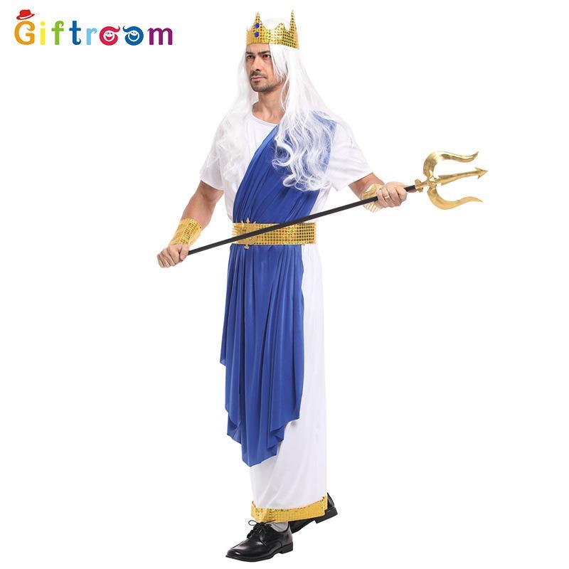 Clothes, adult male pharaoh costumes, Poseidon performance costumes, performance costumes