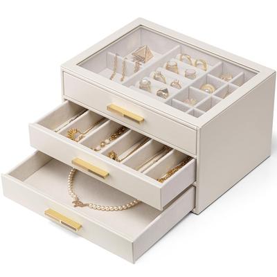 Vlando Jewelry Large Accessory Jewelry Jewelry Makeup Small Item Storage Jewelry Anniversary Box, Capacity, Case, Storage, Box, Box, Earrings, Rings,