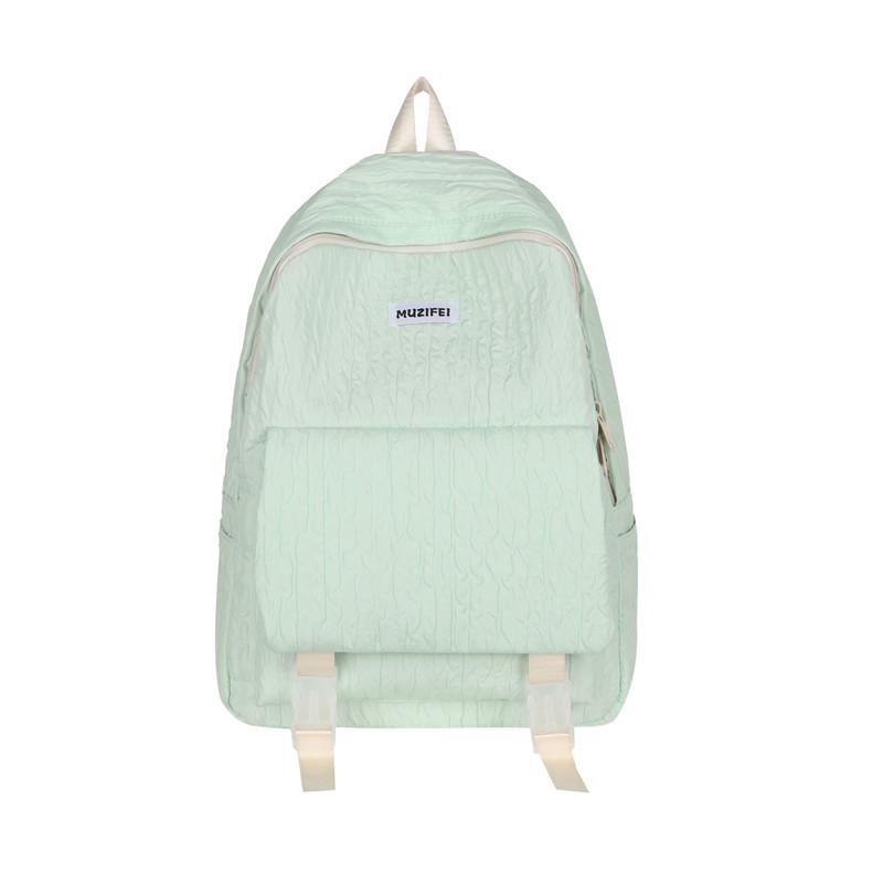 Compact Solid Color Polyester Backpack for Students High Capacity Travel Laptop Bag School Rucksack