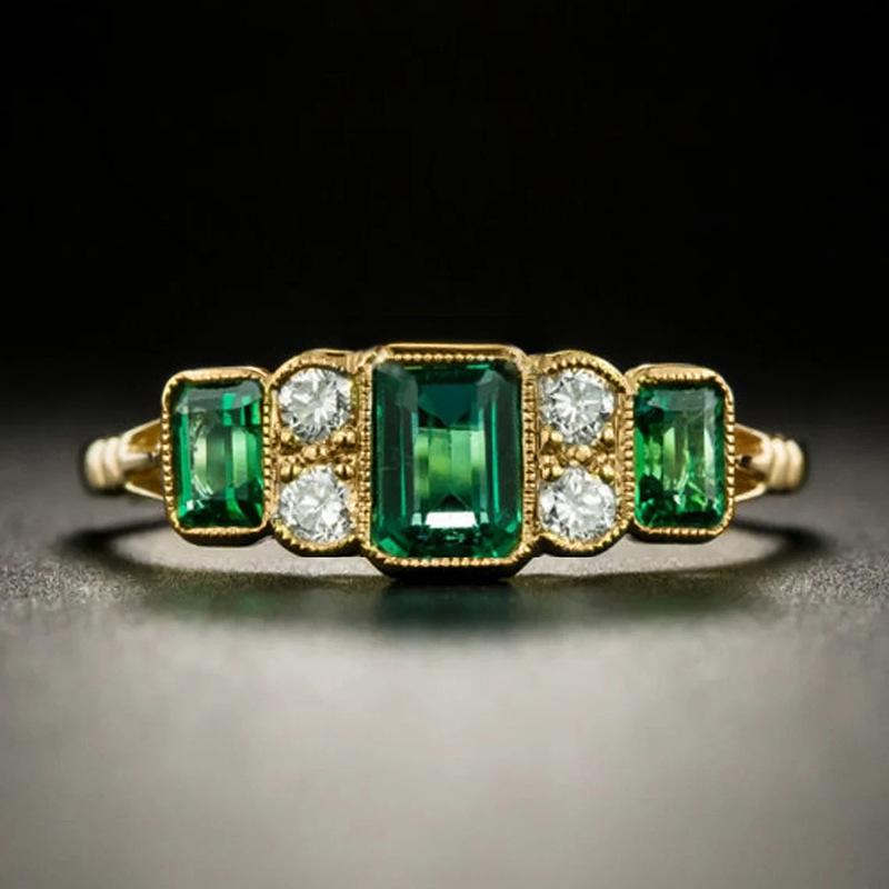 Luxury Sterling Silver S925 Natural Colored Crystal Ring Full Diamonds Wedding Gold Rings for Women Larimar Vintage Fine Jewelry