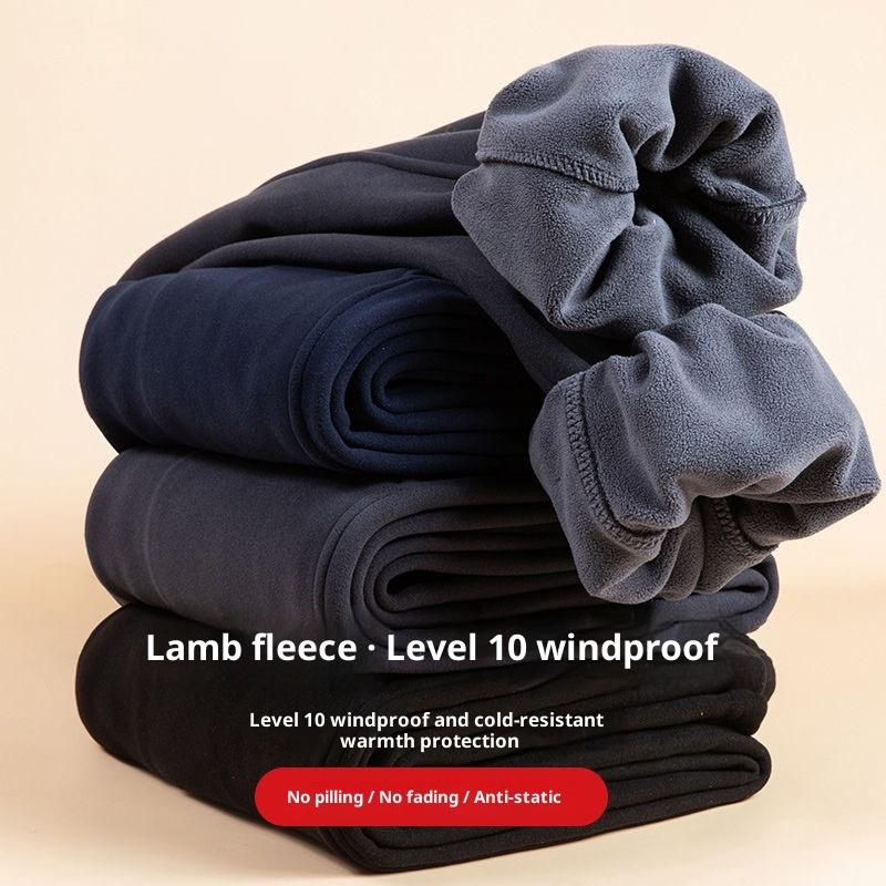 Winter Men'S Fleece-Lined Thickened Sweatpants Windproof Pants Warm Cotton Pants Casual Pants Sports Pants Men'S Pants