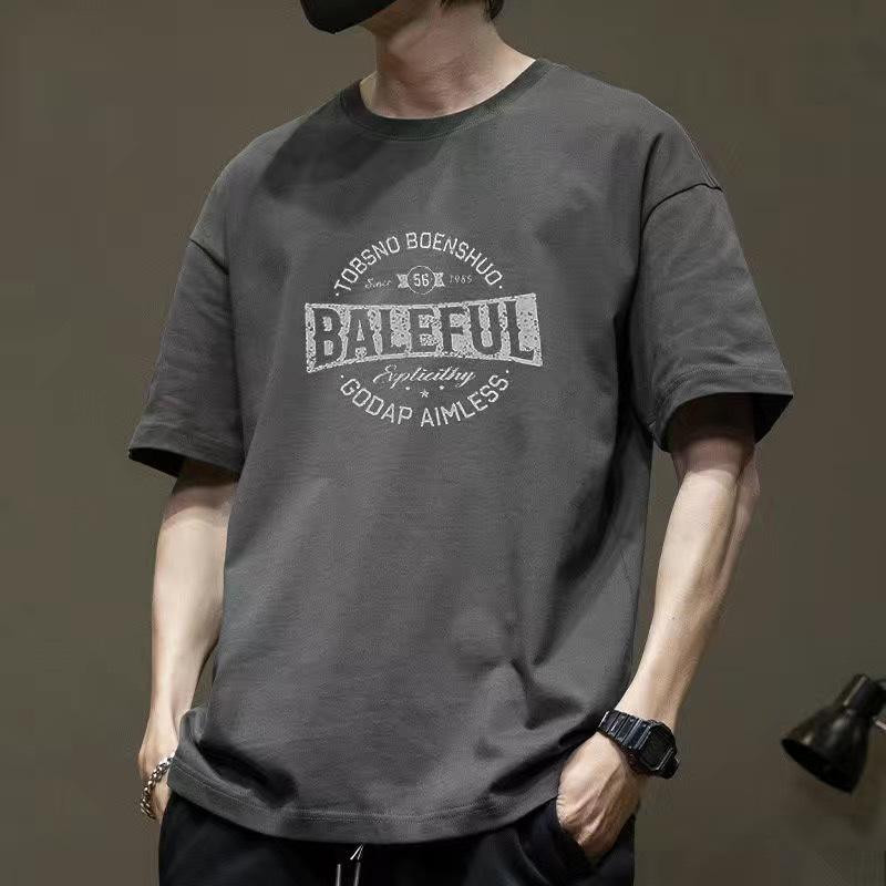Kurzarm-T-Shirt für Herren Sommer 2025 neue trendige Marke bedruckt amerikanischer Stil kurzärmelig reine Baumwolle T-Shirt locker Herrenbekleidung