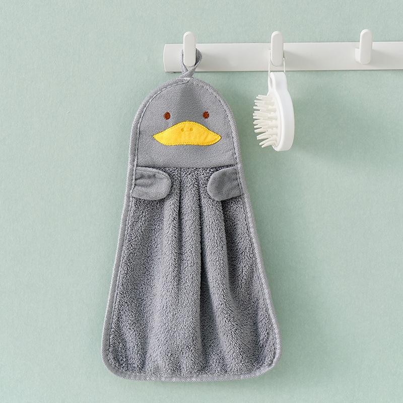 

Hanging Coral Fleece Kids Hand Towel – Absorbent, Durable, Easy-Clean for Bathroom & Kitchen. серый