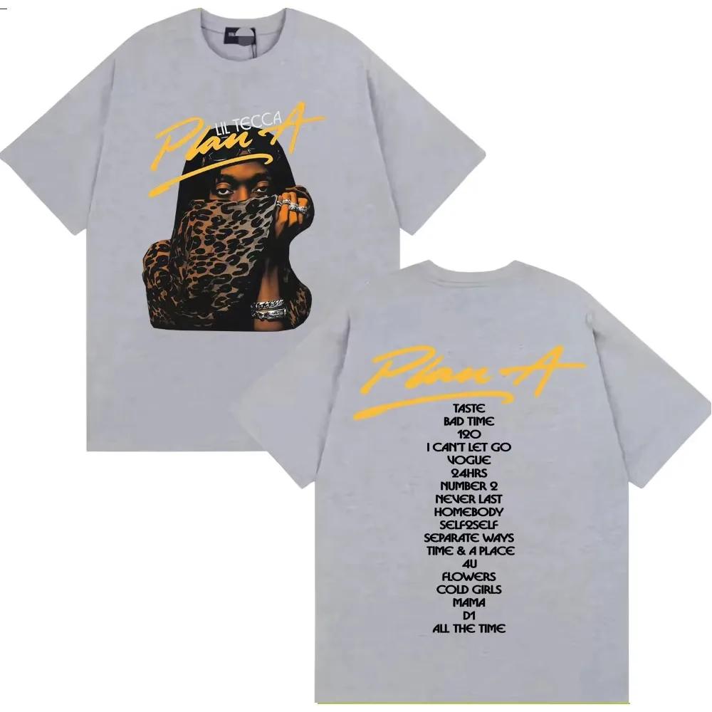 Rapper Lil Tecca Plan A Album Tour Graphic T Shirt Men's Clothing Fashion Trend Cool T-shirts Casual Cozy Oversized T Shirt Tops