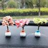 Car Mini Tree Center Console Car Mounted Green Plant Accessories Simulated Flower Decoration For Girls Gift Interior Decorations