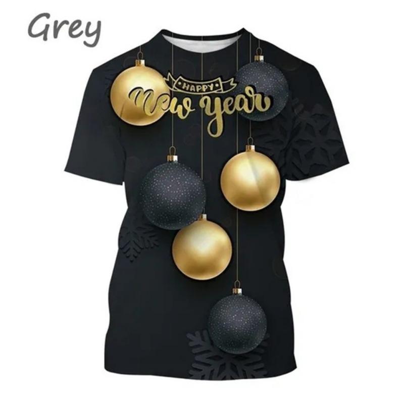 3D Tištěné Tričko Šťastný Nový Rok Pro Muže Ženy Osobnost Festival Nový Rok Tričko Topy Ležérní Oversized Trička Streetwear
