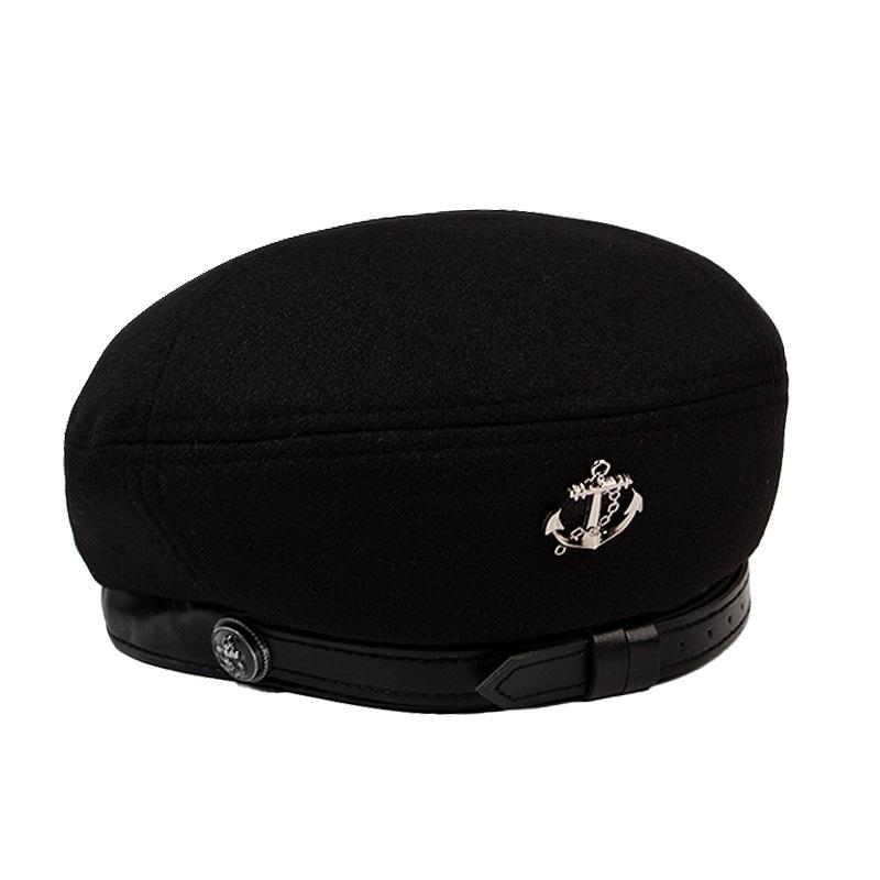 Autumn and Winter Sweet and Spicy Woolen Beret Hat Design British Retro Face Showing Small Octagonal Hat Painter Hat for Women