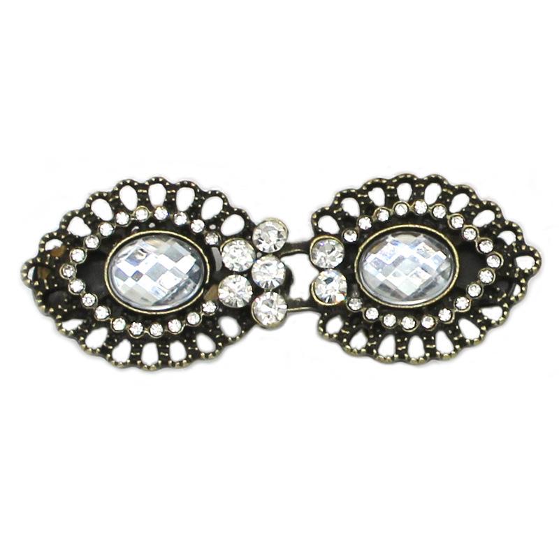 1PC Rhinestone Brooch for Cheongsam Fashion Rhinestone Collar Pin Elegant Modesty Clip Qipao Dress Clasp
