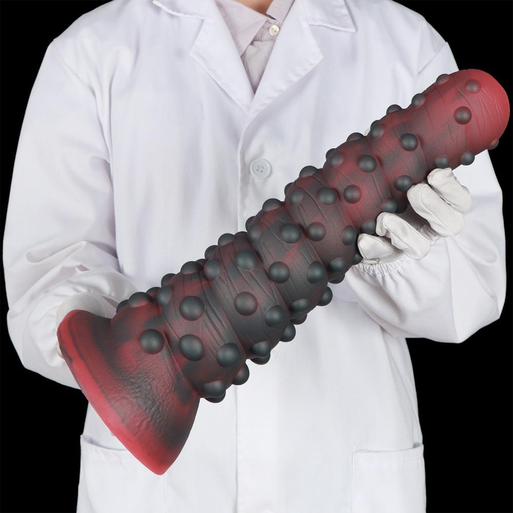 Extra Large Anal Plug with Ribbed Spines & Octopus Beads - Medical Grade Silicone Adult Toy for Men Women