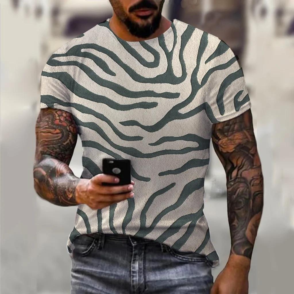 Fashionable New Camouflage Hip-Hop Pattern Men's Printed T-shirt Casual Round Neck Comfortable Short Sleeved Top
