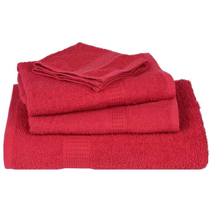 VidaXL Serviettes de sauna 4 pcs rouge 80x200 cm 360 g/m² 100% coton, serviette, serviette de bain, serviette en coton 136936