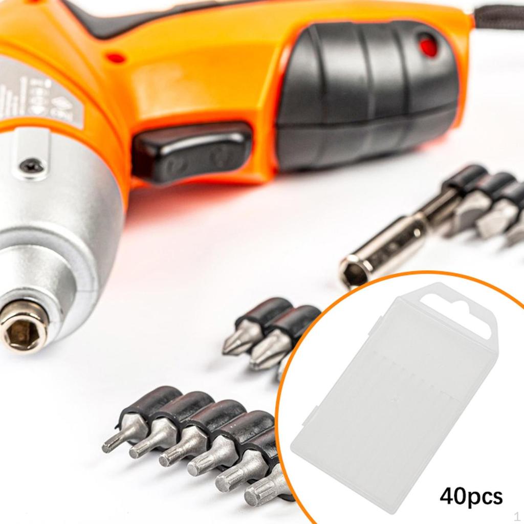 40Pcs Drill Bit Storage Box Tool Parts Case Premium Container, Practical, Accessories Rectangular