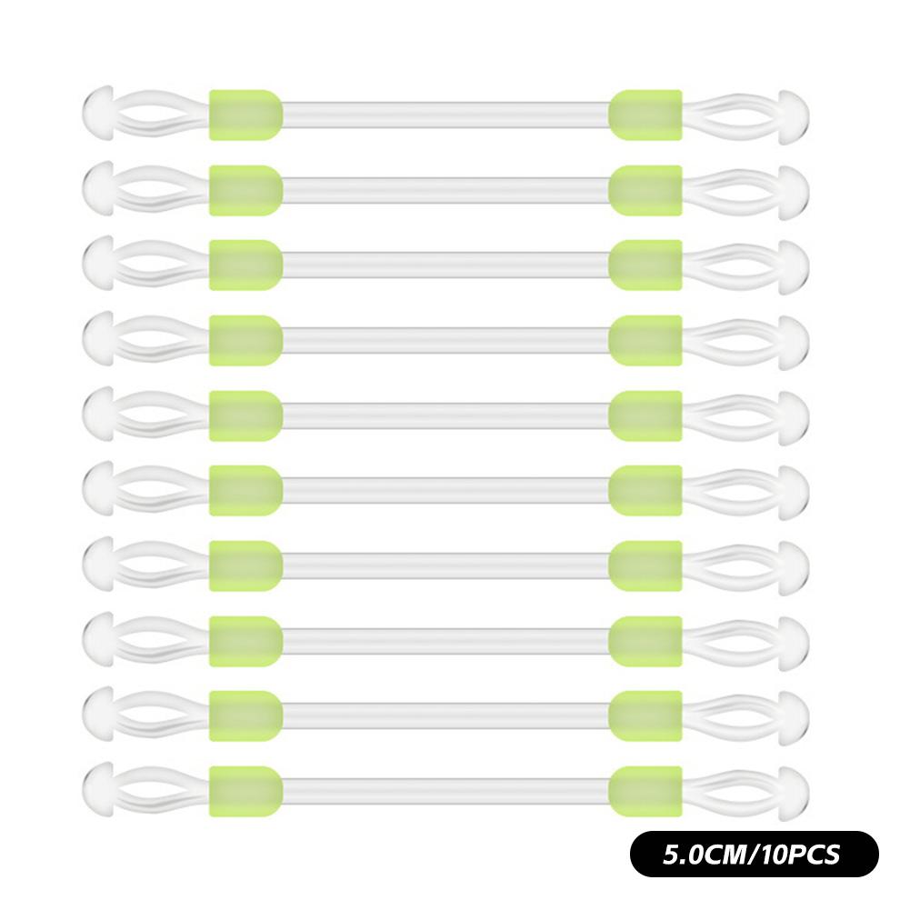 

10Pcs Space Bean Line Swivel Tool Anti-wrap Beans Double Hook Silicone Fish Hook Fixed Distance Splitter Fish Line Separator