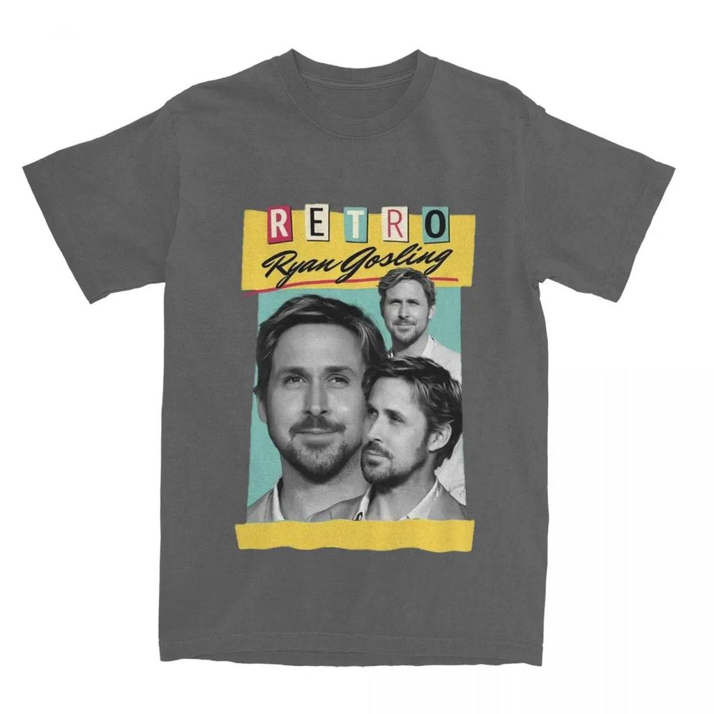 Herren Damen T-Shirt Vintage Ryan Gosling Sachen Lustig 100% Baumwolle Kurzarm Retro T-Shirt Rundhals Oberteile Grafisch Bedruckt