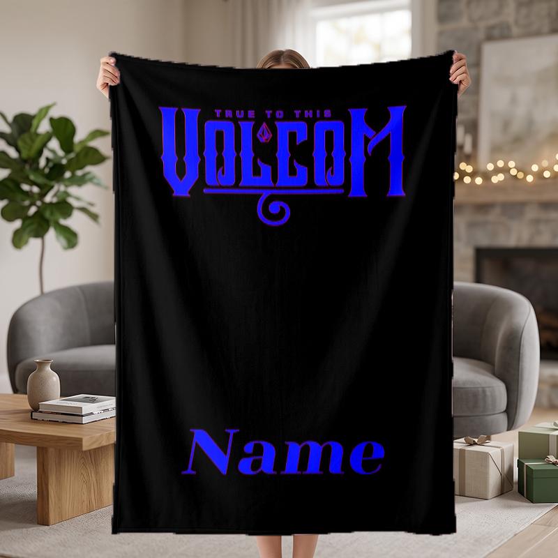 V-VOLCOM Custom Flannel Blankets Soft Warm Cozy Throws for Home Decor Holiday Gifts