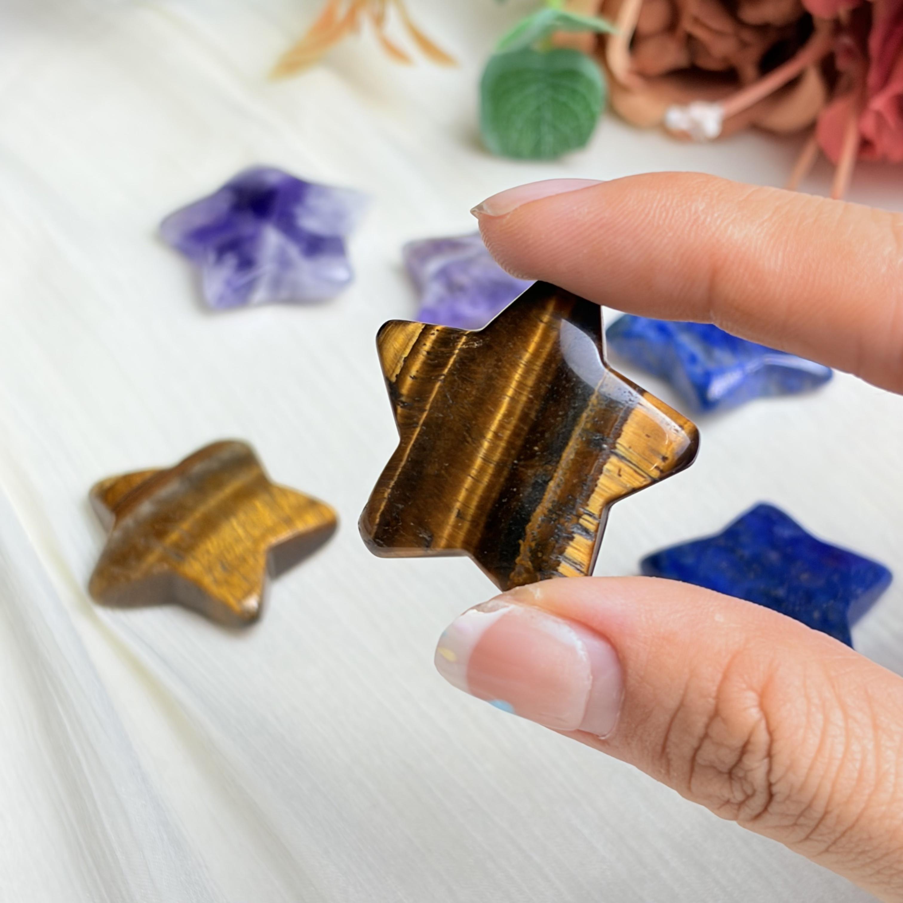 Natural Star Healing Crystal Carving Polished Star Ornament for Reiki Meditation 1pc/10g