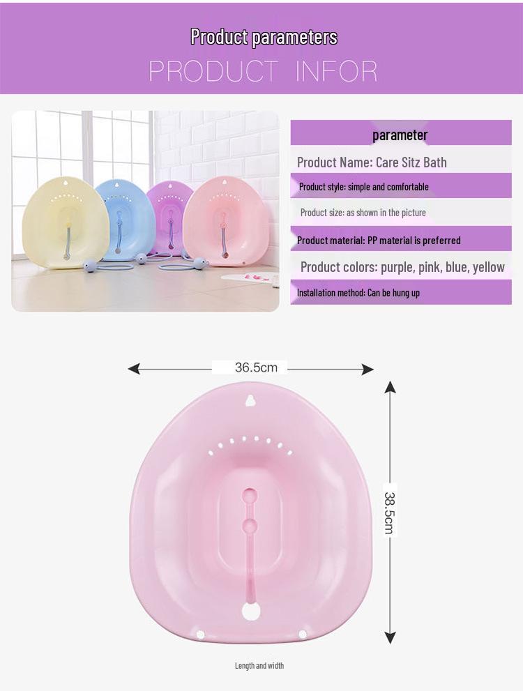 Squat-Free Bidet Sitz Bath Basin for Elderly, Postpartum & Pregnant Women, Male & Female Care.