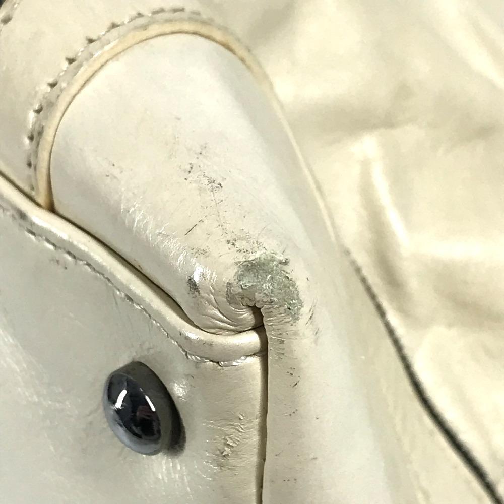 CHANEL CC CC Mark logo Chain logo Bag Mini Duffle Bag Hand Bag Leather White