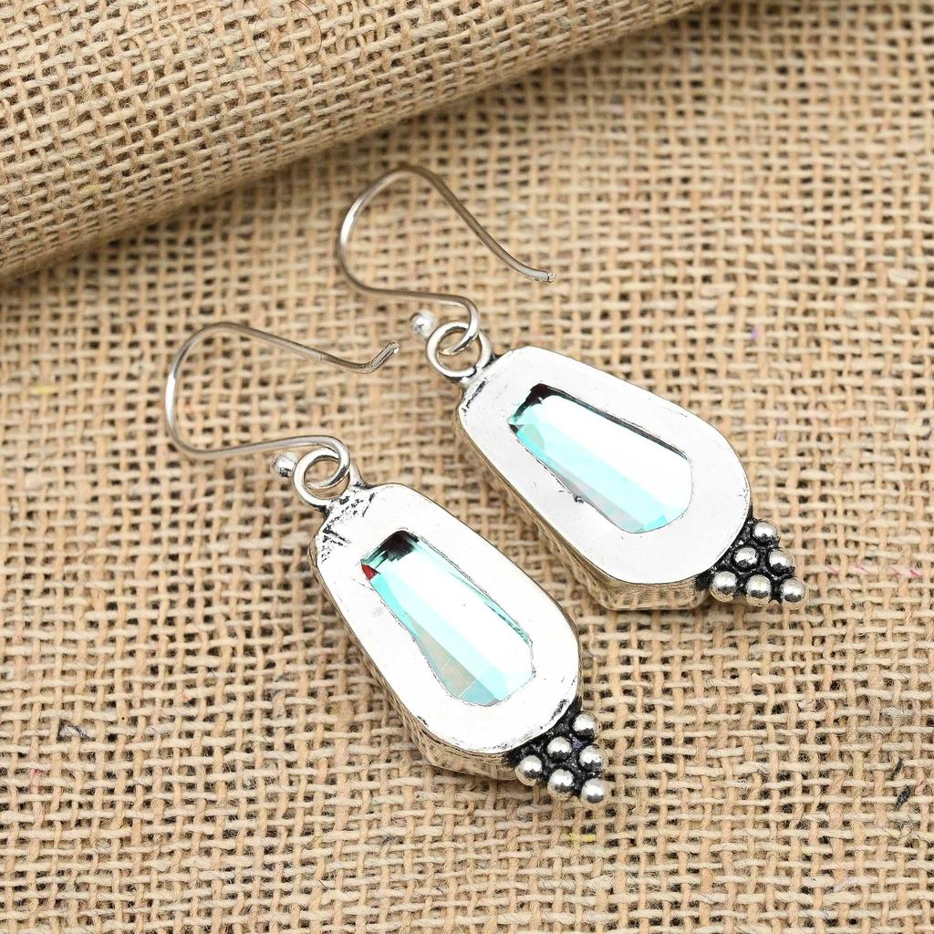 Rainbow Mystic Gemstone Handmade 925 Sterling Silver Earring Jewelry For Women