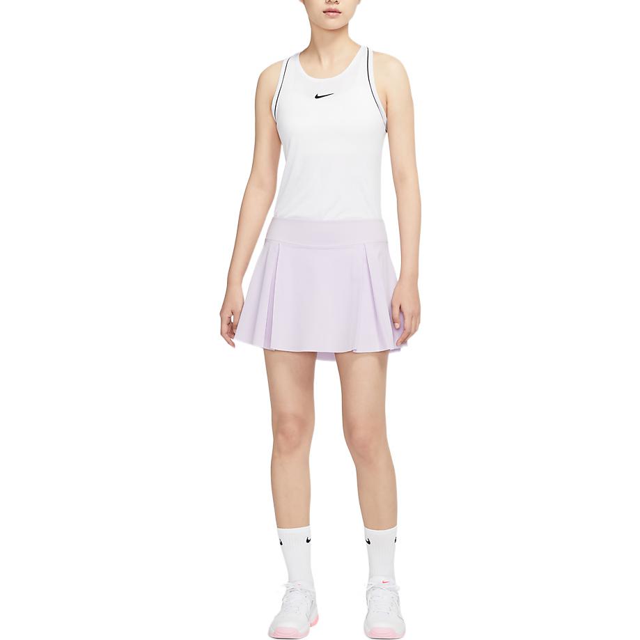 Nike Falda de Club Tenis Deportes Color Sólido Transpirable Línea A Cómoda Informal Falda Mujer Faldas Morado DD0342-530