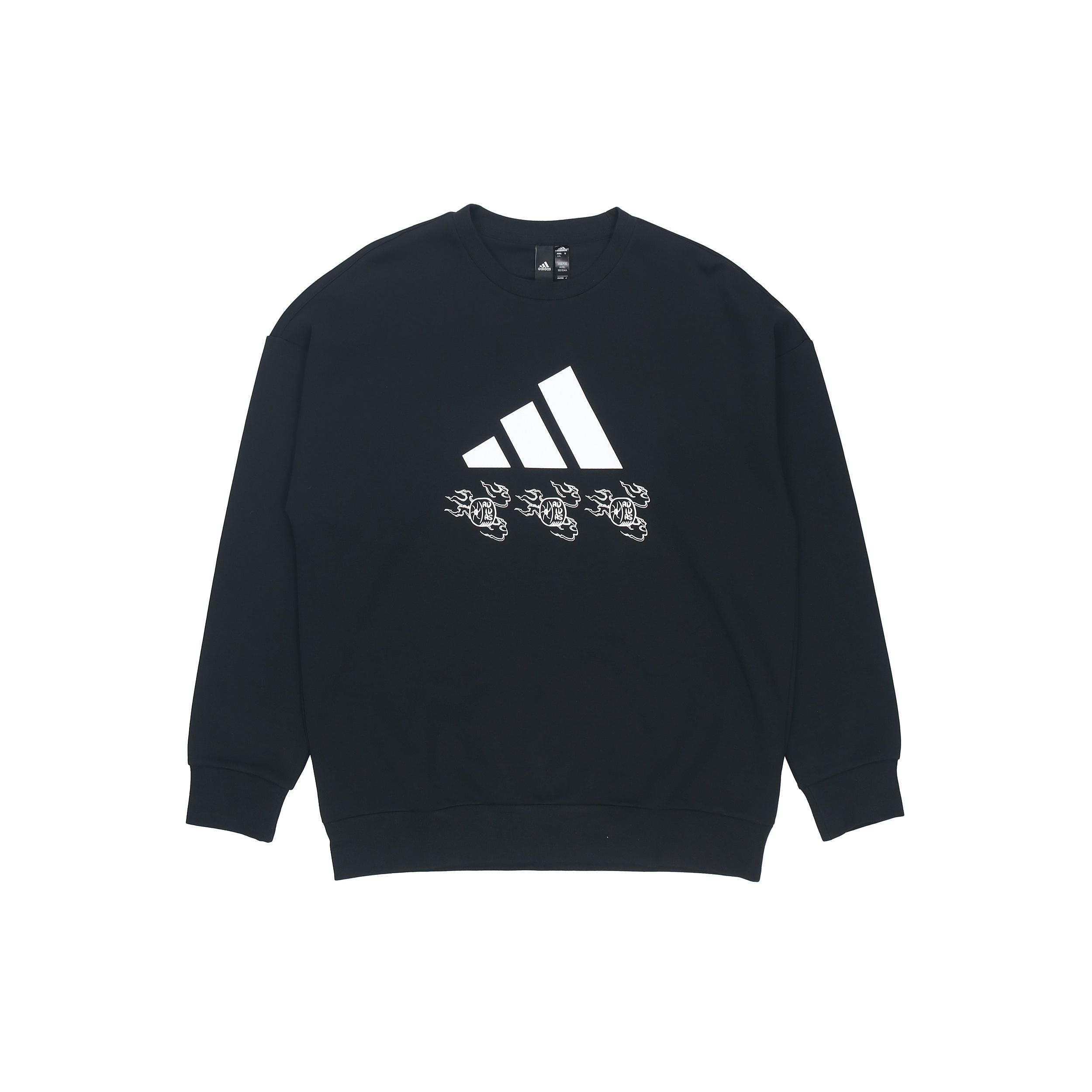 adidas logo Applique Hooded Round-neck Loose Sweater Men Black Men s GM4446 M