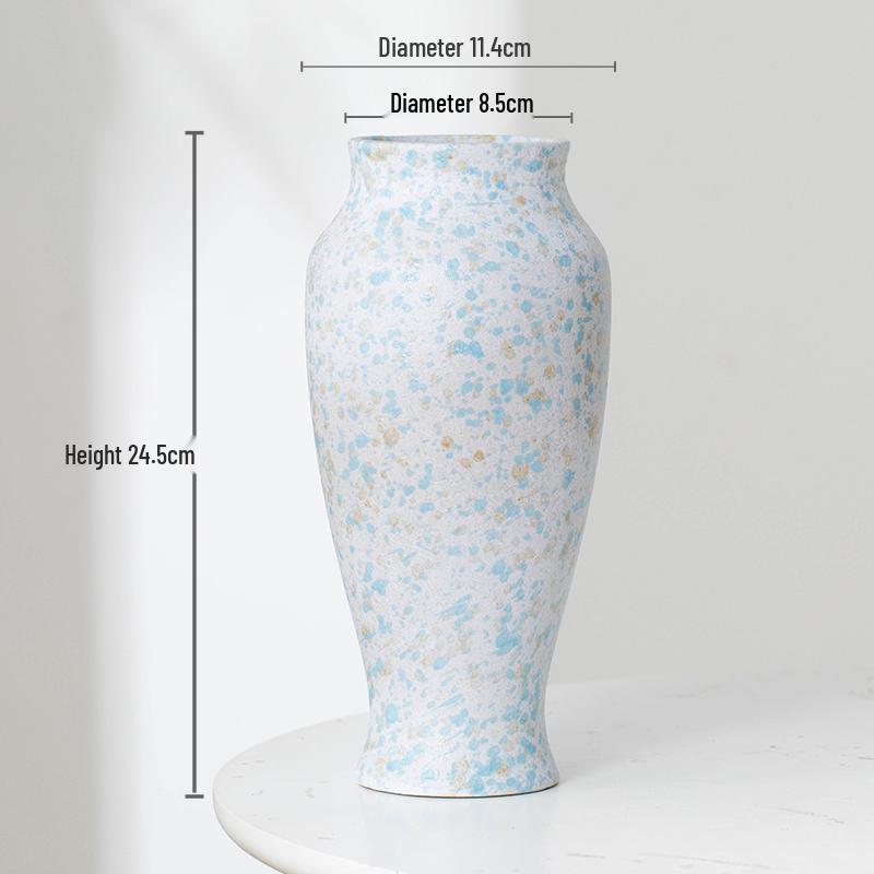 Minimalist Kiln-Fired Ceramic Vase: Home Living Room Decor for Fresh or Dried Flowers