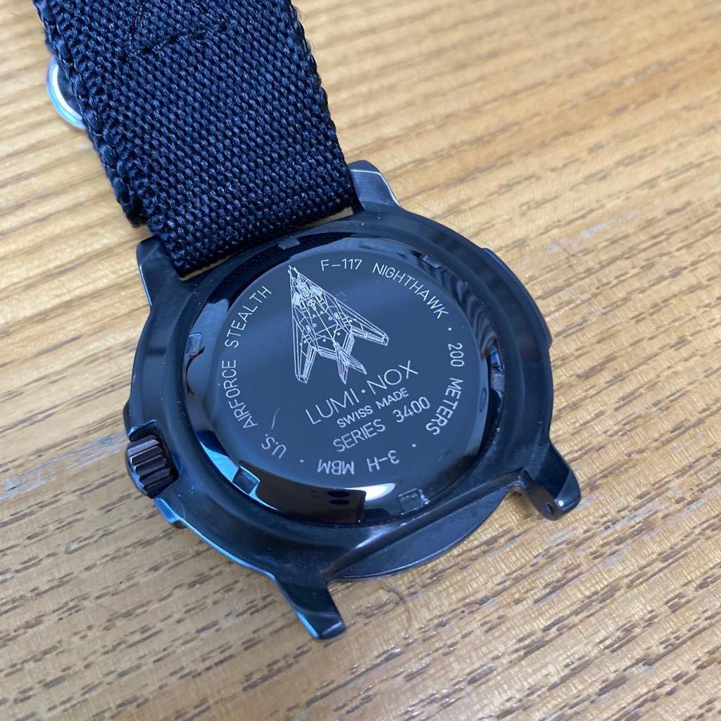 Used Rare "LUMINOX" Luminox Nighthawk F-117 Black Belt