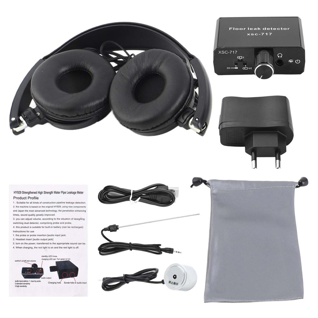 Cordless Water Leak Detectors for Home Construction Water Leakage Sensor with Headphone Underground Water Pipe Leakage