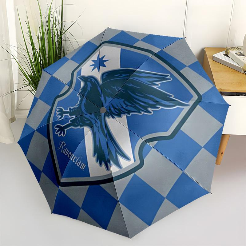 

1PC Ravenclaw Raven Automatic Open/Close Umbrella, 8-Rib Sturdy Frame, Lightweight Portable Umbrella, Commute, Business - Ideal Gift for Friend, Vibra