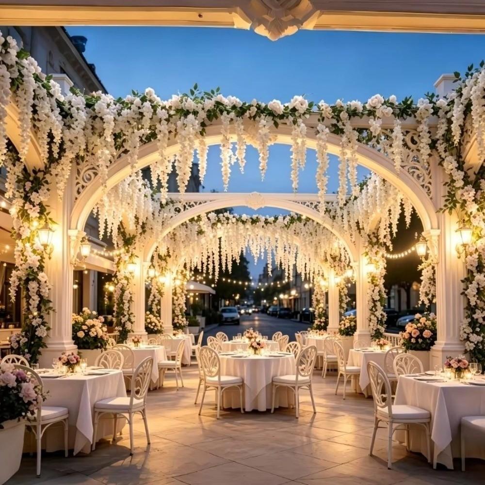 250cm Artificial Flower Garland 3D Hanging Rattan Flower Greenery Silk Flower String  Garden