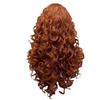 Long Auburn Wigs for Women Synthetic Curly Wig with Free Side Bangs Long Curly Wig for White Woman Drag Queen Costume Cosplay