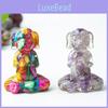 Zen Sitting Dog Resin Craft Figurine Handmade Crystals For Relaxation Home Gift