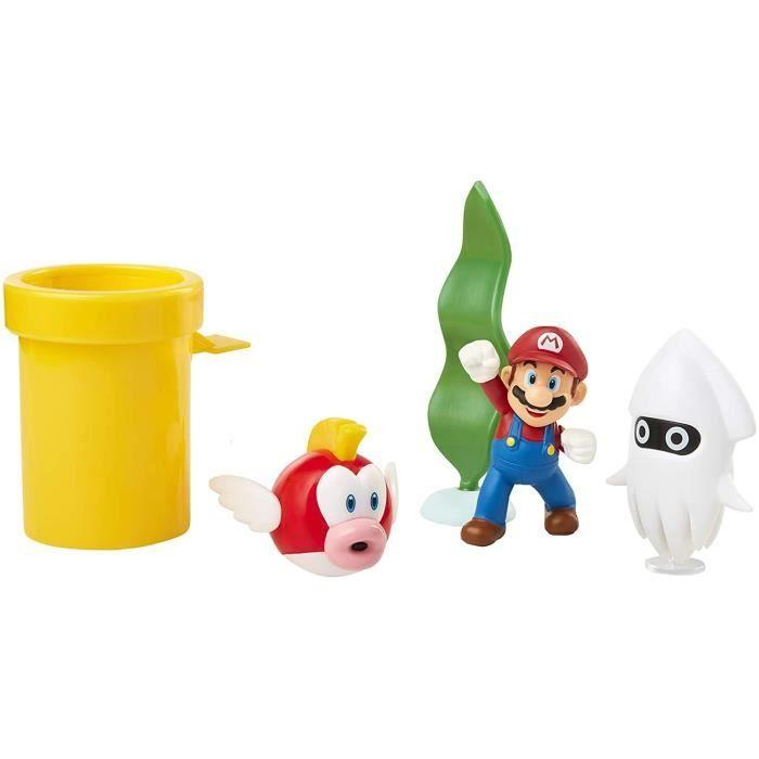 Nintendo Super Mario Diorama Set Plongée Avec Figurines De 6 CM, C'Est Inclus : Mario, Piou-Piou, Bêtisier, Tuyau De Chaleur...