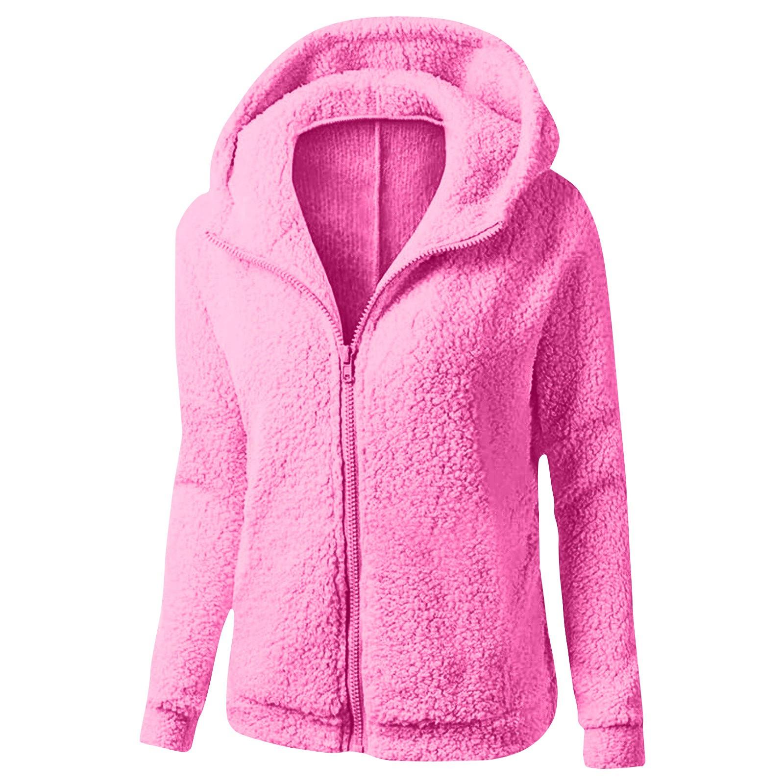 Женское зимнее пальто с капюшоном из плюша — фото 16