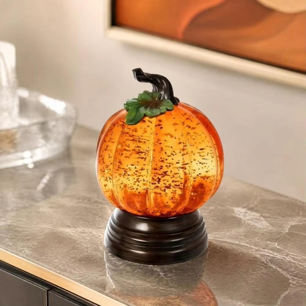 Retro Halloween Night Light Resin Glowing Pumpkin Decorative Light Fall Table Centerpieces
