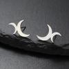 LIKGREAT Crescent Moon Earring for Women Girls Lunar Moon Phase Stud Dangle Earrings Stainless Steel Jewelry Gift