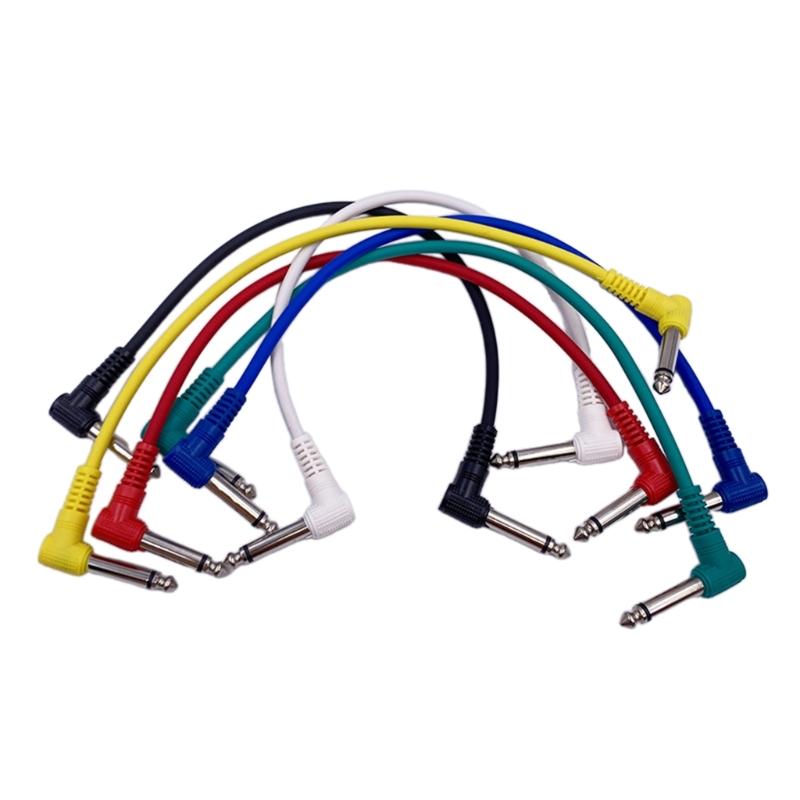 6Pcs Guitar Pedal Cable Effect Cable Cord Replacement Electric Guitar Patches Cable Right Angle Pedal Board Cables 1