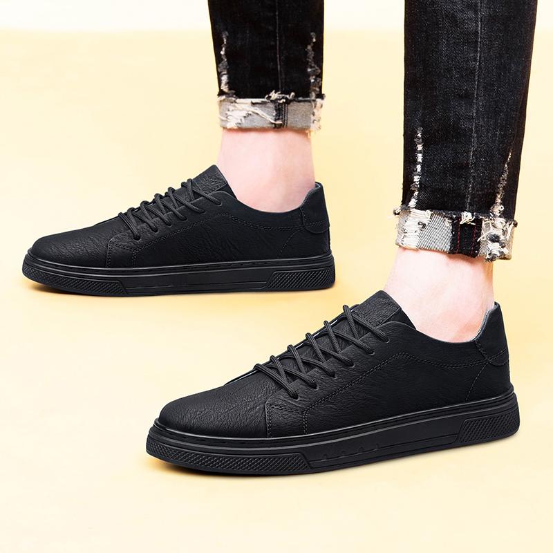 British Male Comfortable Sneakers Classic Men Genuine Leather Casual Shoes Trendy All-match Flats Spring Summer Skate Shoes Men