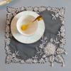Table Surface decoration and accessories black bead flower embroidery table place mat cloth coaster Wedding Christmas placemat kitchen for Home