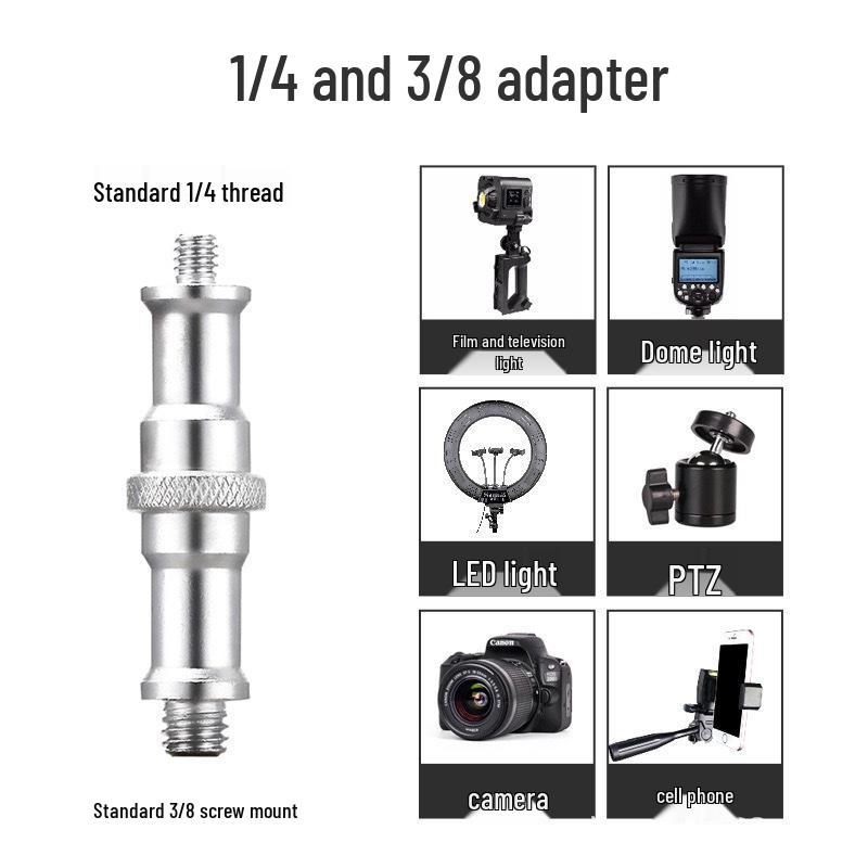 2.8m Stainless Steel Tripod with Weighted Base and Spring Buffer for Photography and Live Streaming, Includes 2.1m Fill Light Stand