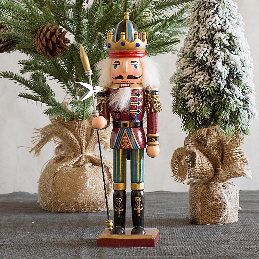 

30CM Retro Style Tin Soldier Wood Nutcracker Ornament 30cm