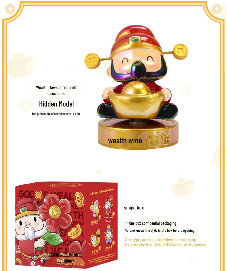 God of Wealth Blind Box: Creative Resin Desktop Ornament in Multiple Styles