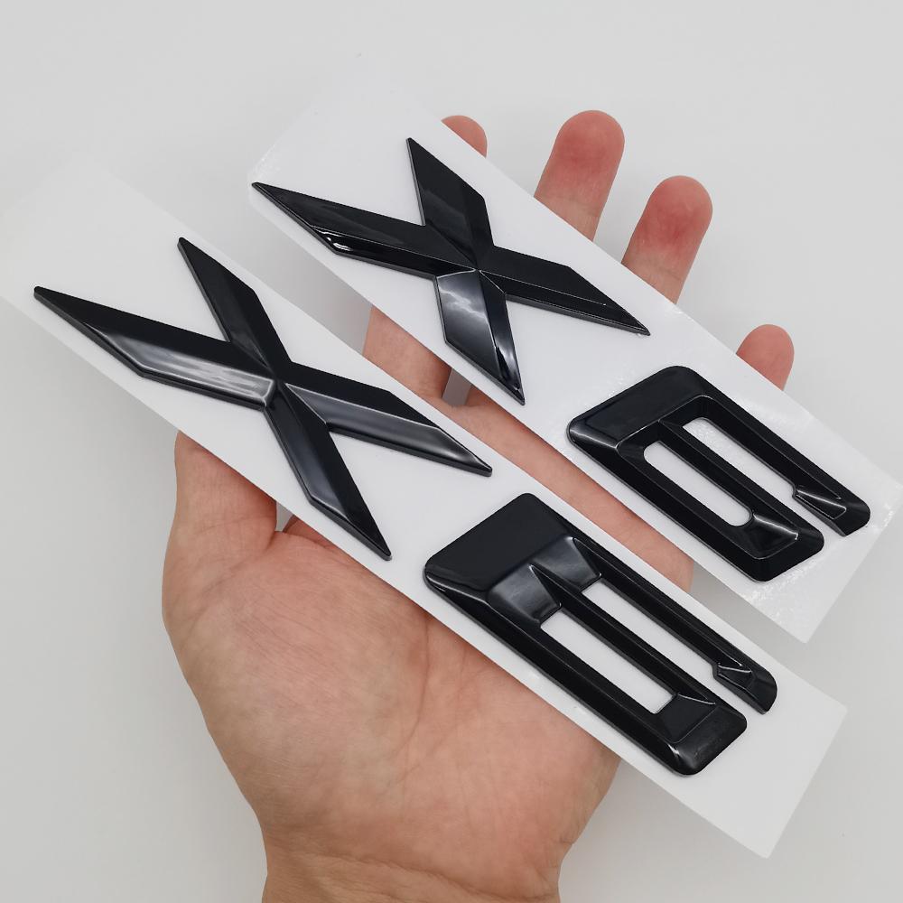 3D ABS Chrome Black Logo X6 Nameplate Sticker Rear Trunk Emblem Badge Decals For BMW E70 E71 G06 F16 F86 M50d Car Accessories GX6