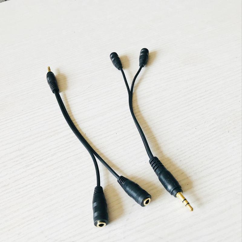 Dual Female Audio Cable Y Splitter Cable 3.5 Mm 1 Male To 2 For Earphone Headset Headphone Mp3 Mp4 Stereo Plug Adapter Jack