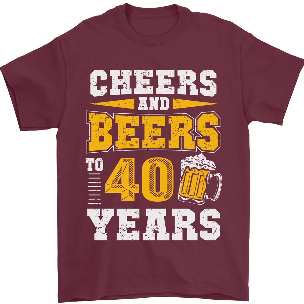 40th Birthday 40 Year Old Funny Alcohol Unisexs TShirt 100 Cotton S